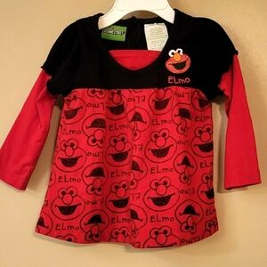 Sesame Street Elmo red/black long sleeve top